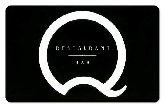Q logo on a black background